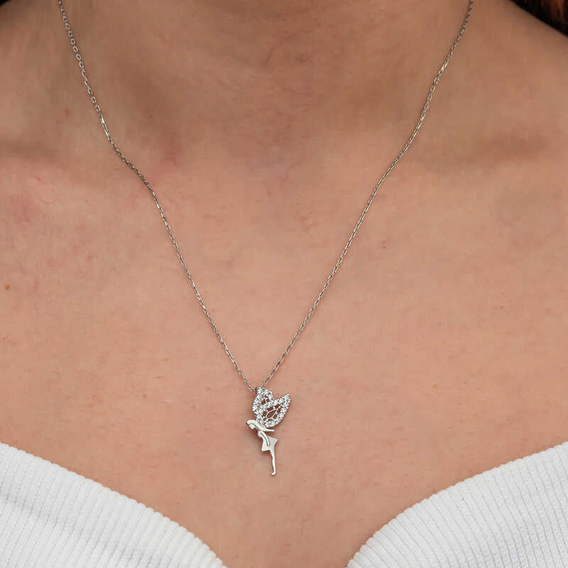 Fairy Girl Women's Silver Necklace