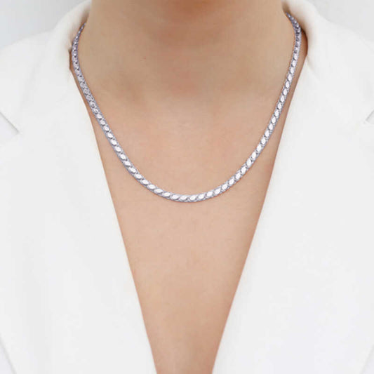 Silver Beaded Bar Chain