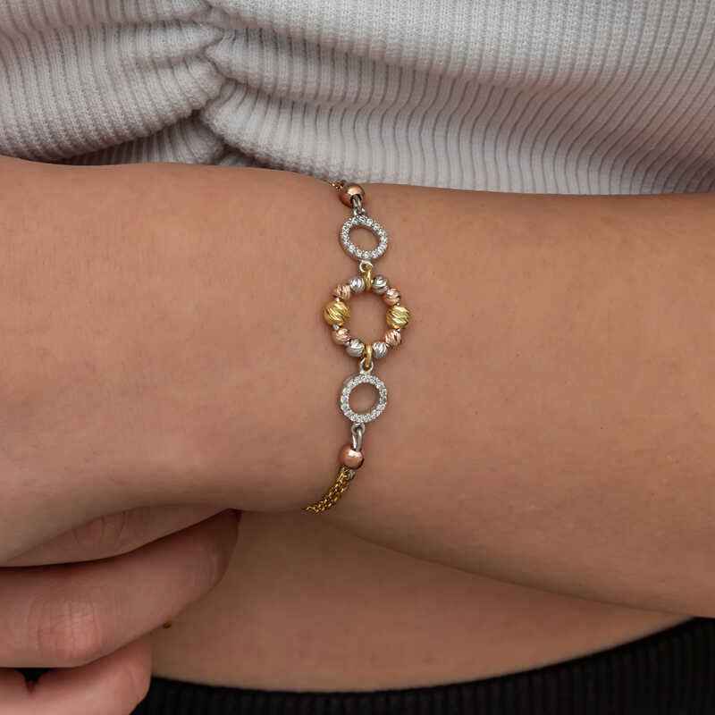Silver Colored Doric Ring Bracelet