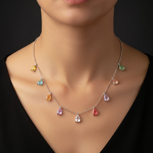 Silberfarbene Glückskette für Damen