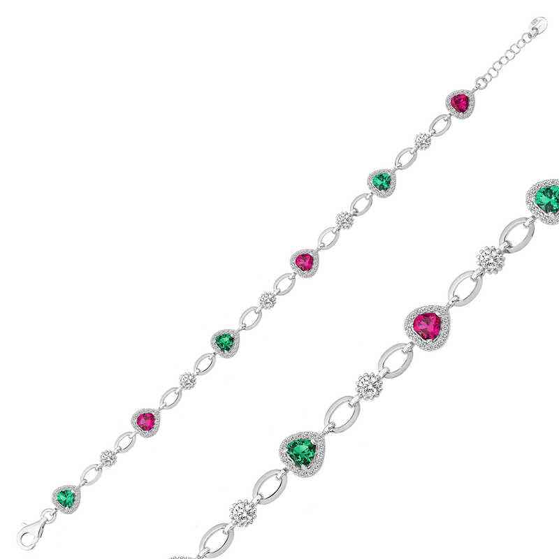Heart Design Women's Silver Bracelet