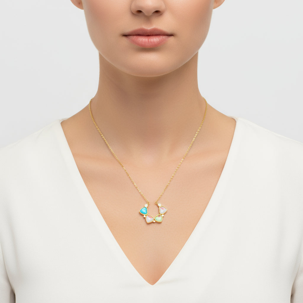 Silver Color Openable Clover Women's Necklace
