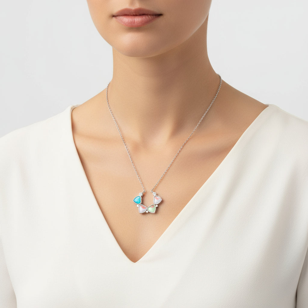 Silver Color Openable Clover Women's Necklace