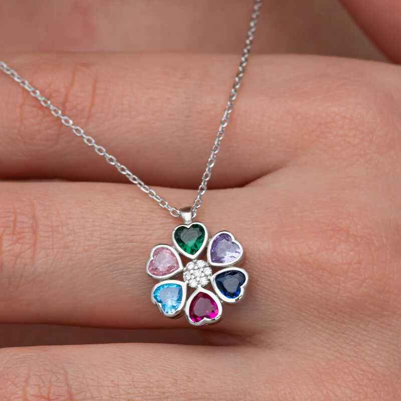 Heart Flower Women's Silver Colored Necklace