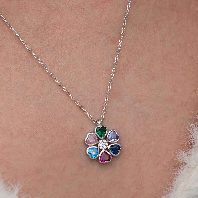 Heart Flower Women's Silver Colored Necklace