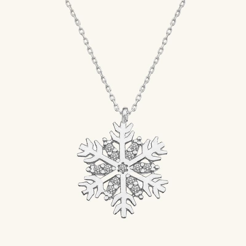 Rhodium Plated Snowflake Women's Silver Pendant