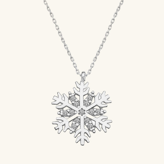 Rhodium Plated Snowflake Women's Silver Pendant