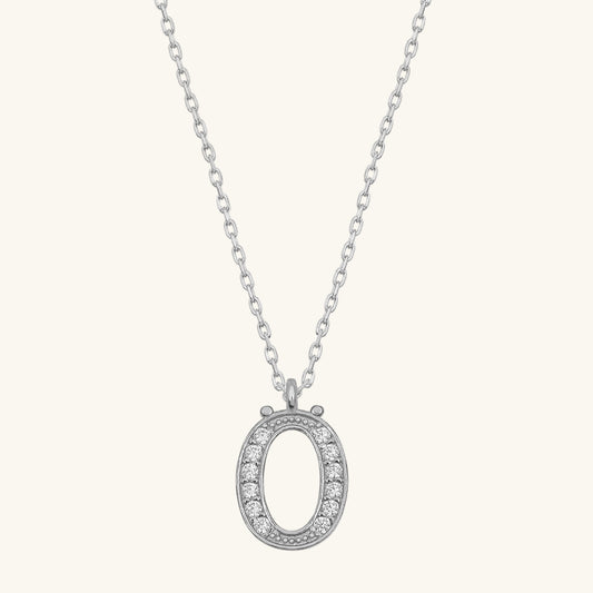 Rhodinierte Damen-Silberkette mit dem Buchstaben „Ö“