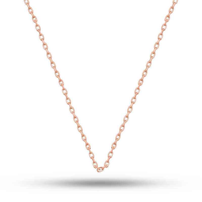 Rose Plated 0.30 Micron 45 Cm Forse Women's Silver Chain