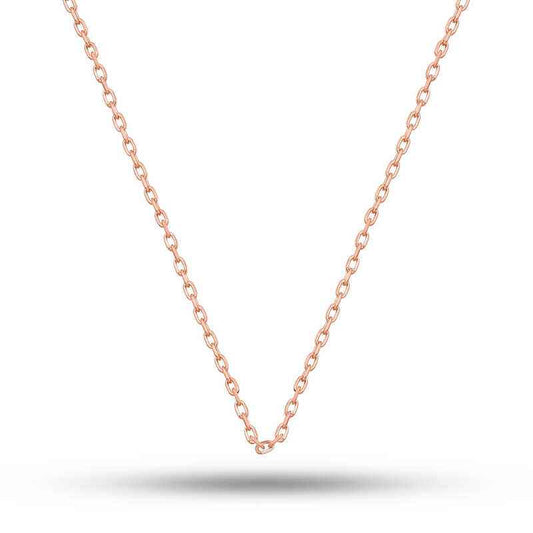 Rose Plated 0.30 Micron 45 Cm Forse Women's Silver Chain
