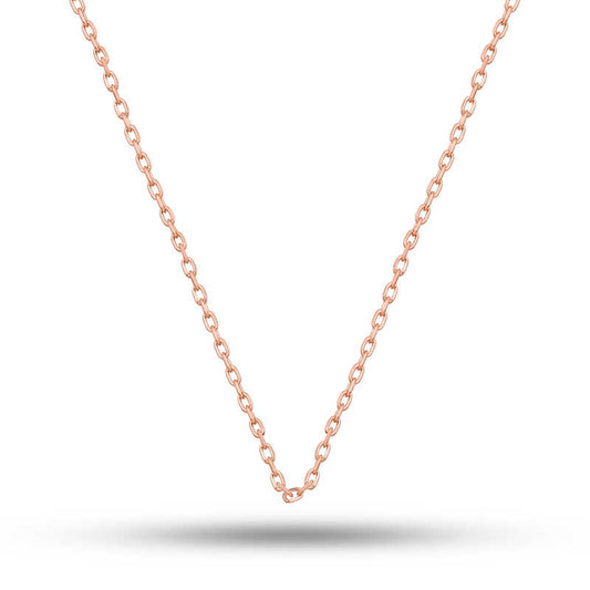 Rose Plated 0.30 Micron 50 Cm Forse Women's Silver Chain