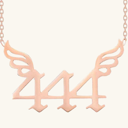 Rose Plated 444 Angel Number Women's Silver Pendant