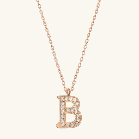 Rose Plated B Letter Women's Silver Pendant