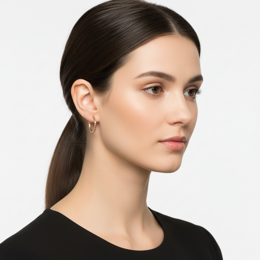 Rose Gold Plated Spiral Hoop Silver Earrings