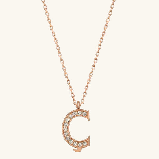 Rose Plated Ç Letter Women's Silver Necklace