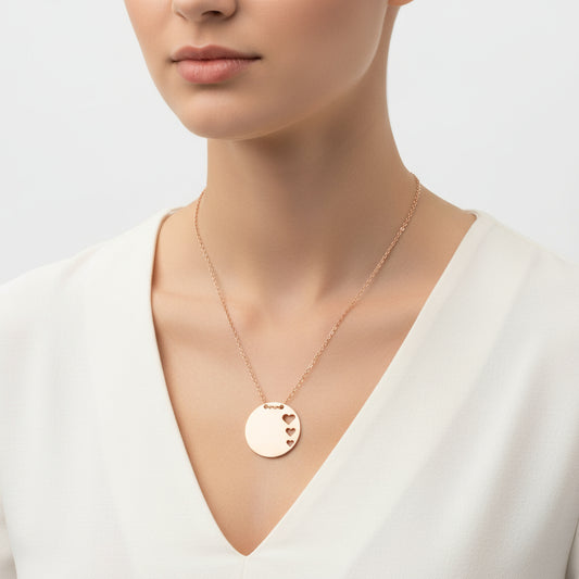 Rosévergoldete Damen-Silberkette mit Herz