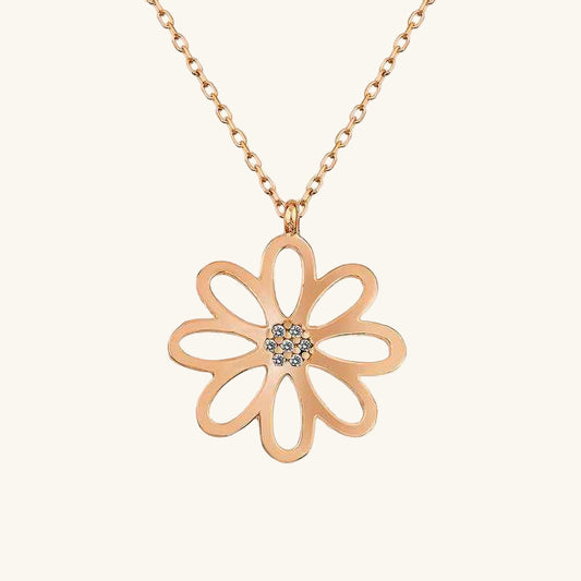 Rose Flower Women's Silver Necklace