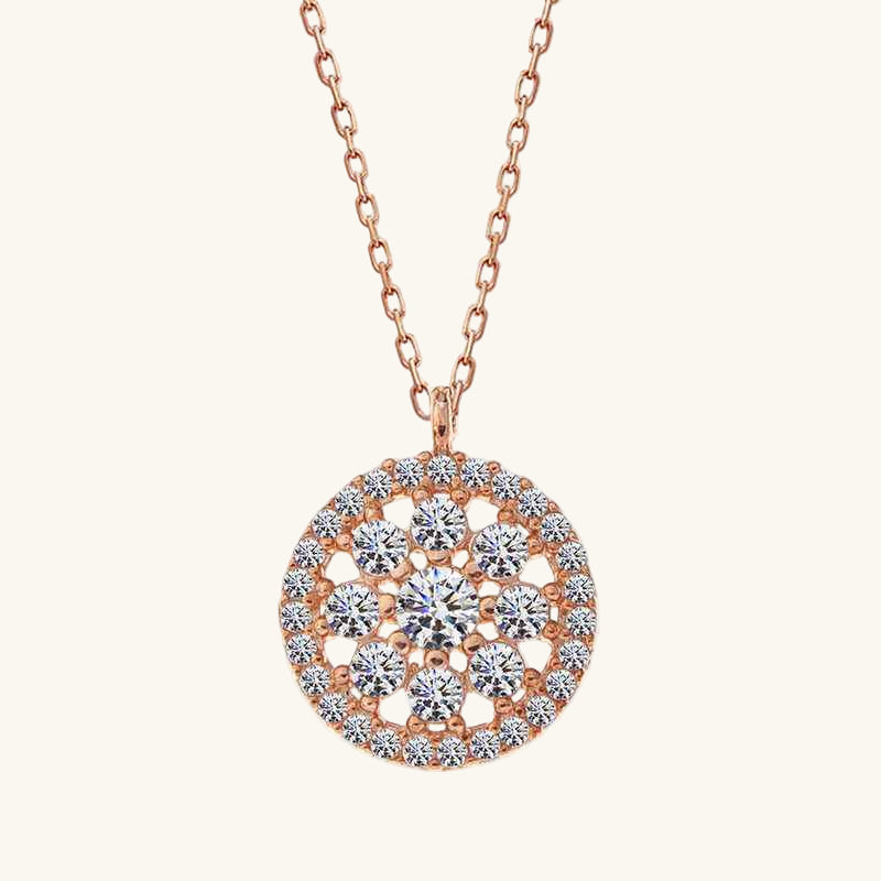 Rose Flower Women's Silver Necklace