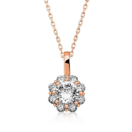 Rose Flower Women's Silver Pendant