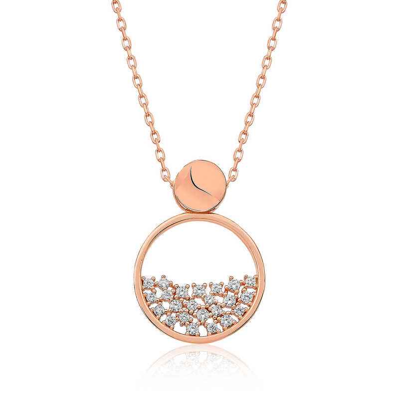 Rose Plated Dewdrop Women's Silver Necklace