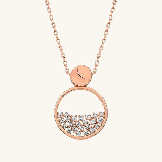 Rose Plated Dewdrop Women's Silver Necklace