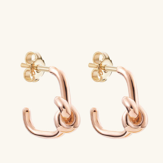 Knot Damen-Ohrringe aus rosévergoldetem Silber