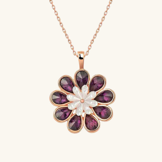 Rose Gold Plated Judas Flower Silver Necklace