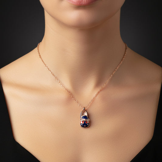Rose Plated Boys' Shoe Women's Silver Necklace