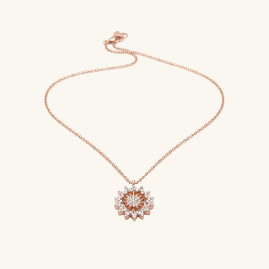 Rose Sun Women's Silver Necklace