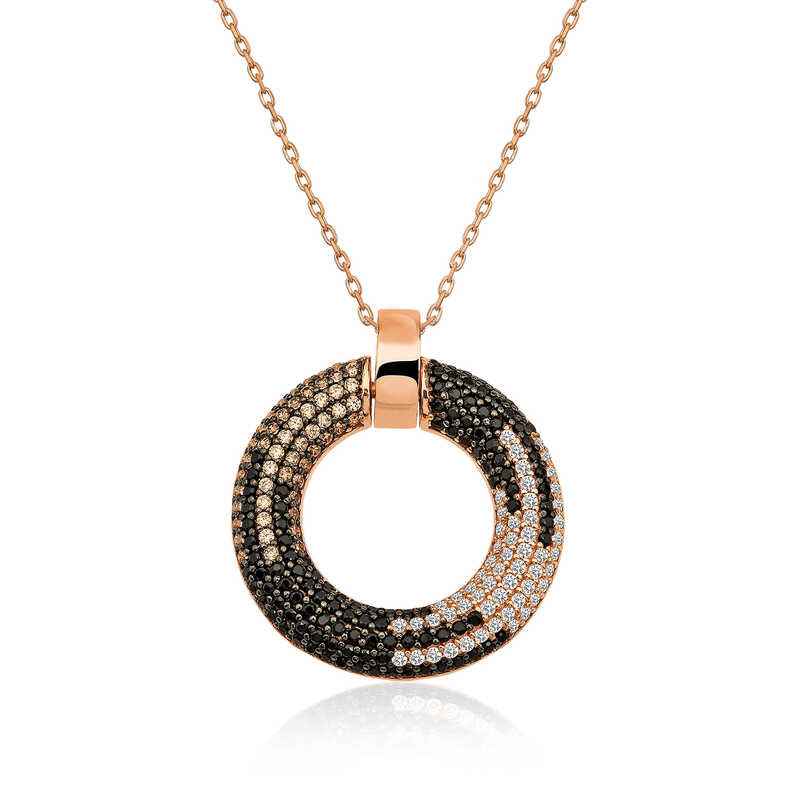 Rose Gold Plated Ring Women's Silver Necklace