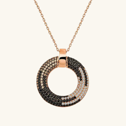 Rose Gold Plated Ring Women's Silver Necklace