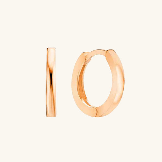 Rose Plated Hoop Women's Silver Earrings