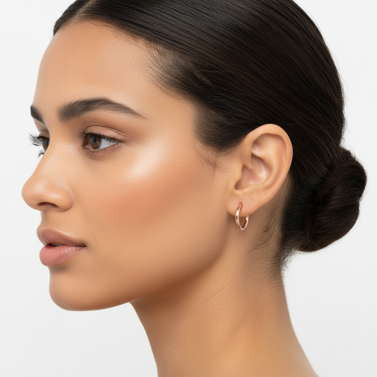 Rosévergoldete Creolen für Damen aus Silber