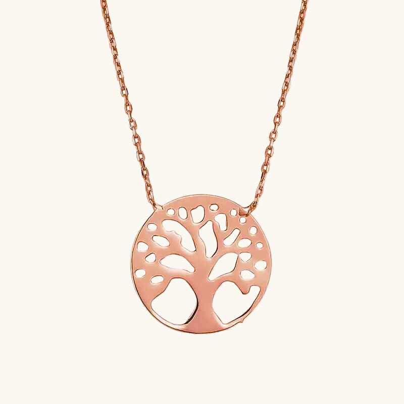 Rose Plated Tree of Life Women's Silver Pendant