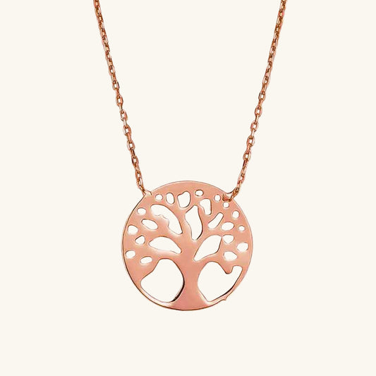Rose Plated Tree of Life Women's Silver Pendant