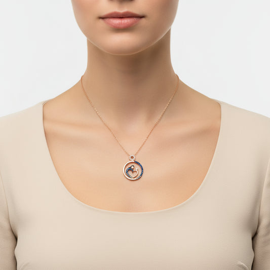 Collier en argent plaqué rose pour femme, mère et bébé
