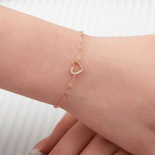 Rose Heart Women's Silver Bracelet