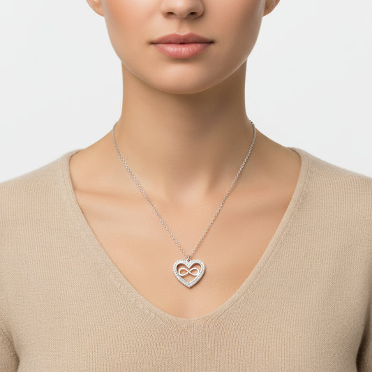 Heart Infinity Women's Silver Necklace