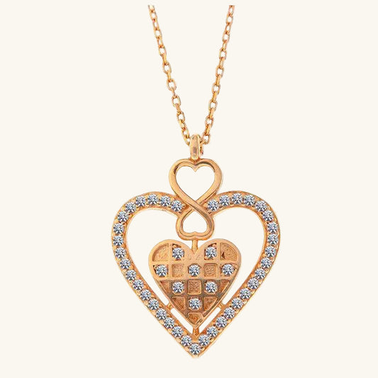 Rose Heart Infinity Women's Silver Necklace