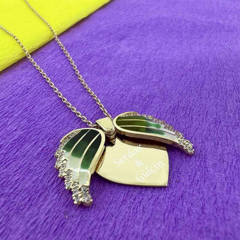 Rose Plated Heart Name Women's Silver Necklace