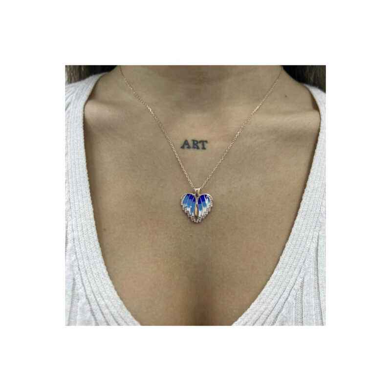 Rose Plated Heart Name Women's Silver Necklace