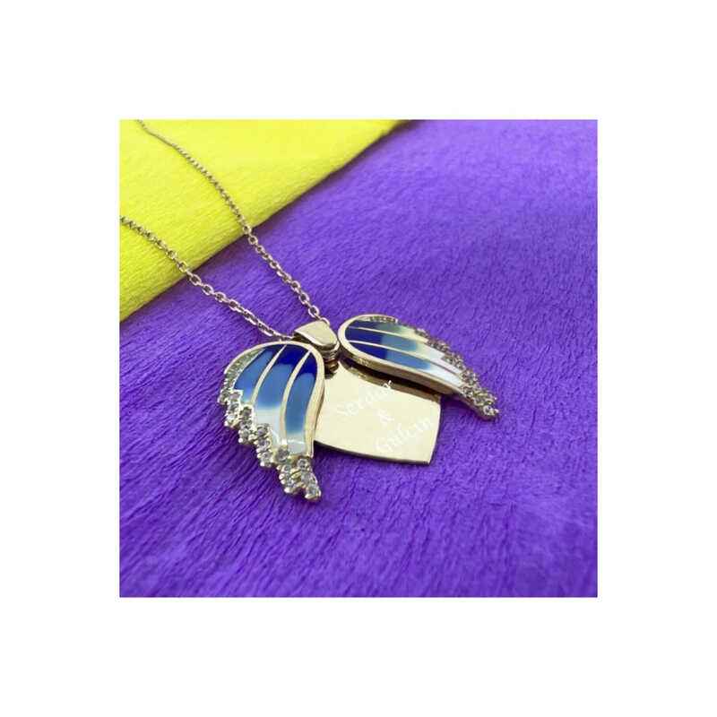 Rose Plated Heart Name Women's Silver Necklace