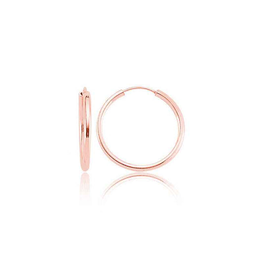 Rose Plated Silver Hoop Earrings