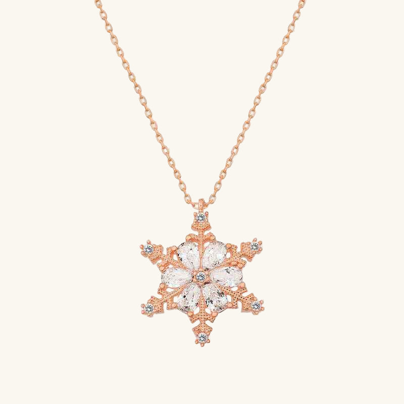 Rose Plated Snow Flower Women's Silver Necklace
