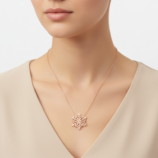 Collier en argent pour femme avec flocon de neige