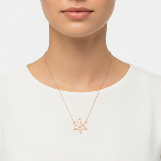 Collier en argent pour femme avec flocon de neige