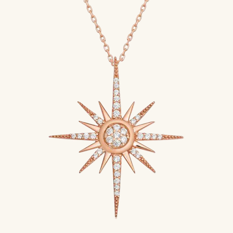 Rose Plated North Star Women's Silver Necklace