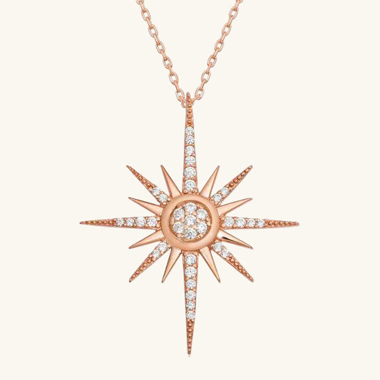 Rose Plated North Star Women's Silver Necklace