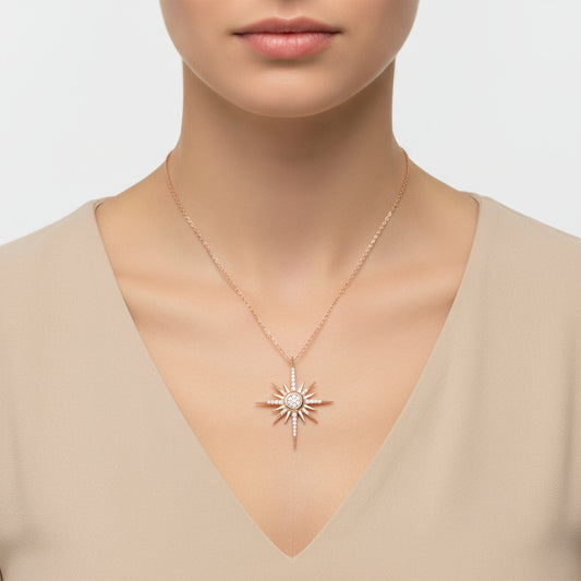 Rosévergoldete North Star Damen-Silberkette