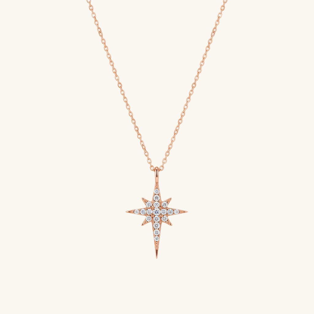 Rose Plated North Star Women's Silver Necklace